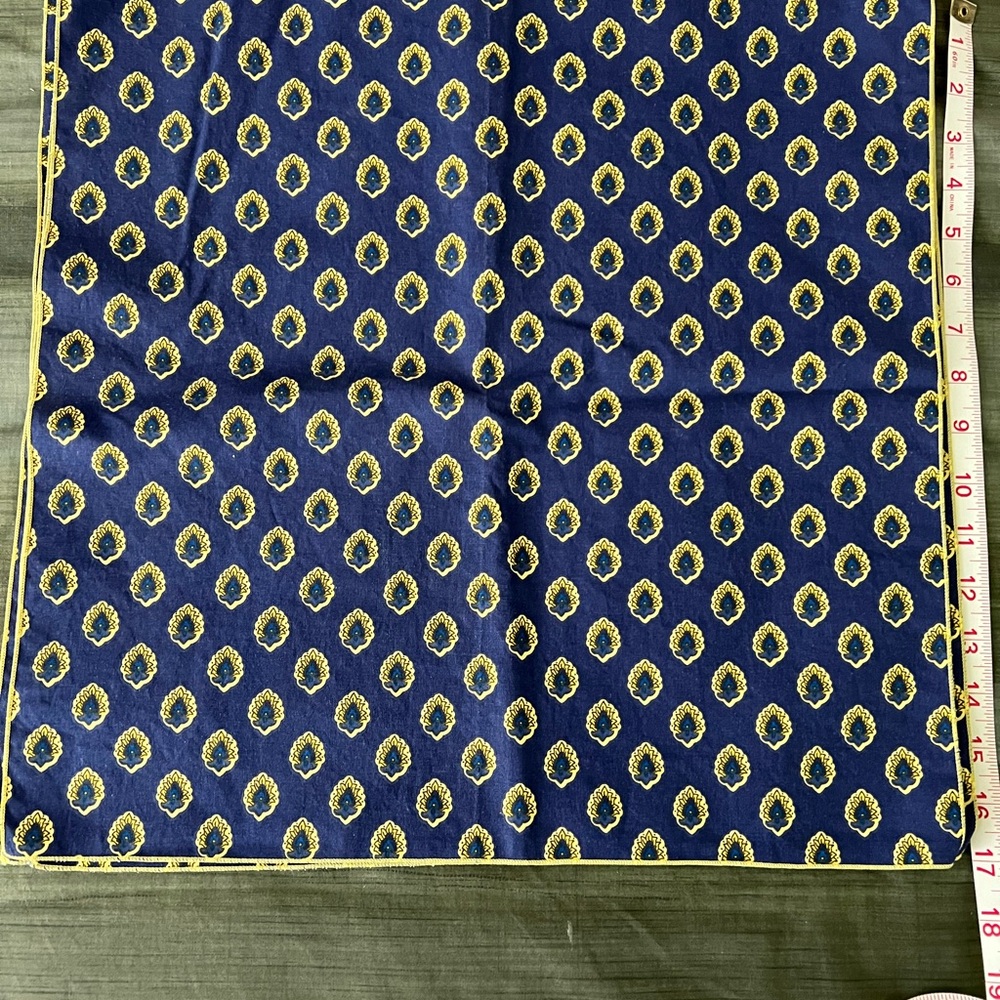 Navy and Yellow Patterned napkins from Provence, France NWOT
Set of 6
